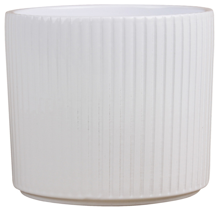 Potteskjuler Pillar Stripes hvid Ø11,5 cm